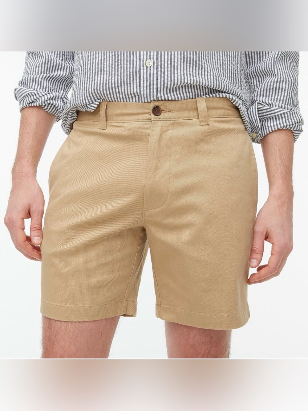 New! J Crew Factory 9” Flex Chino Shorts Mens Size 38 British Khaki